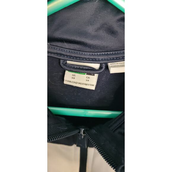 Puma Boys Jacket Navy Blue With White Stripes And Logo Size 3T - Picture 4 of 5
